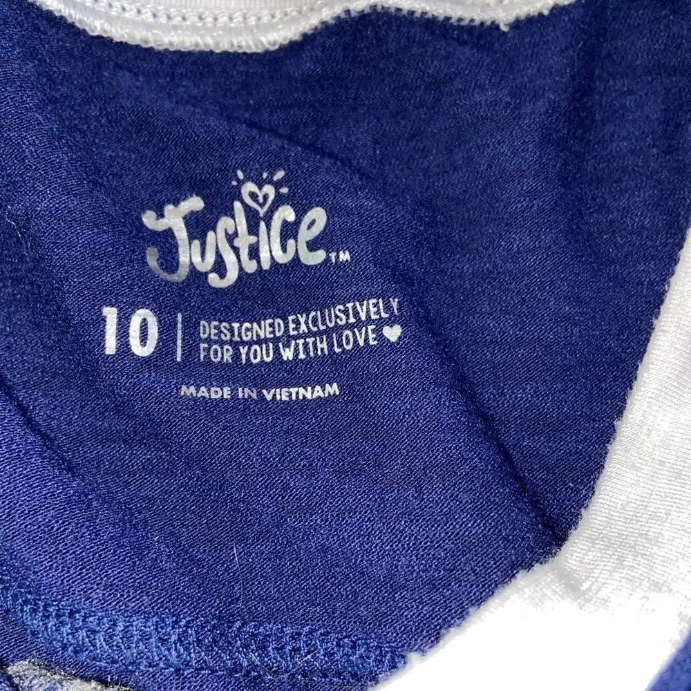 Girls justice tie front logo tee